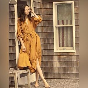 DOEN JOAN DRESS SIZE MEDIUM IN FOX BURNT YELLOW